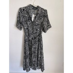 ZARA Midi Button Down Dress Size Small NWT